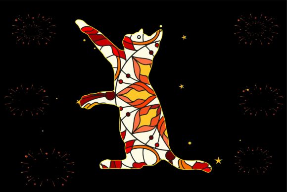Download Cartoon Cat Wishing Happy New Year - Art Collection