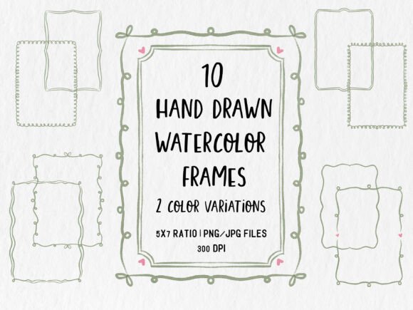 Download Watercolor Frame Clipart Bundle PNG - Art Collection