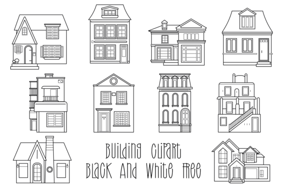 Download Building Clipart Black and White Free - Art Collection