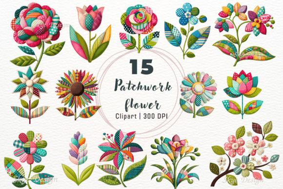 Download Patchwork Flower Clipart - Art Collection