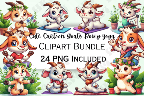 Download Cute Cartoon Goat Yoga Clipart - Art Collection