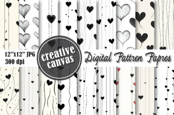 Download Black and White Heart Seamless Pattern - Art Collection