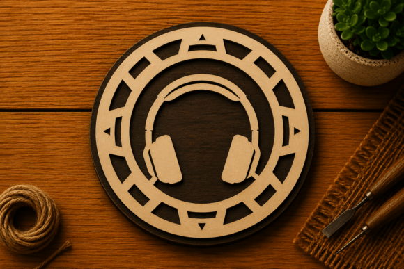 Download Headphones Music Circle Art Laser Cut SV - Art Collection
