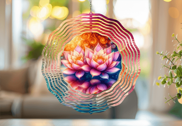 Download Lotus Flowers Spiritual Art Wind Spinner - Art Collection
