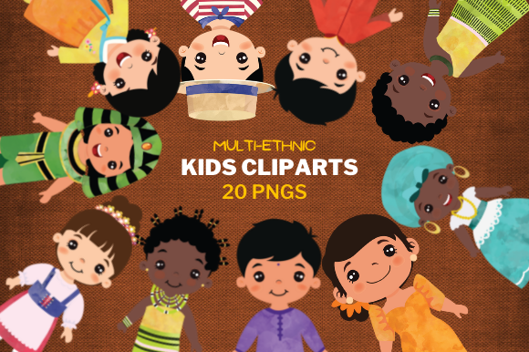 Download Multi-Ethnic, Multi-Cultural Kid Clipart - Art Collection
