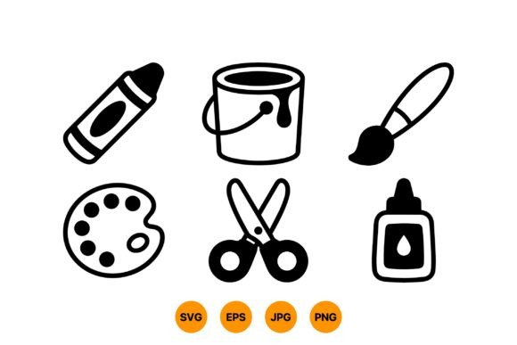 Download Craft Supplies Icon Clipart Set - Art Collection