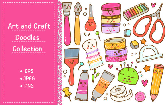 Download Art and Craft Supplies Doodle, DIY Tools - Art Collection
