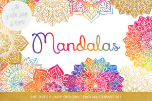 Download Mandala Clipart Set - Rainbow & Gold - Indian, Thai, Yoga, Holistic Circles - Colorful Mandalas - Art Collection