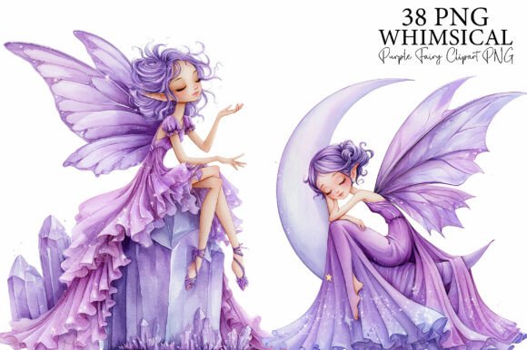 Download Purple Fairy Clipart Bundle PNG - Art Collection