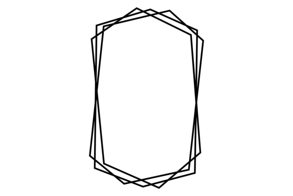 Download Art Deco Frame. Black Line Polygon Borde - Art Collection