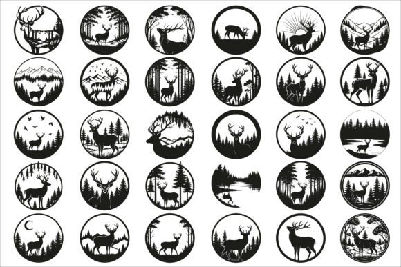 Download Beautiful Deer Forest Circle Art Design - Art Collection