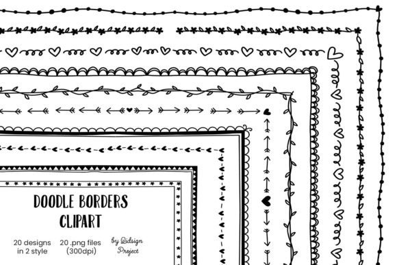Download 20 Doodle Borders Clipart, Decorative - Art Collection