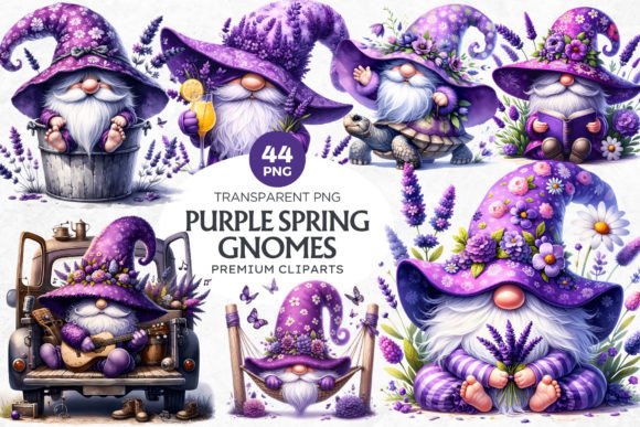 Download 44 Lavender Purple Gnomes Clipart Set - Art Collection