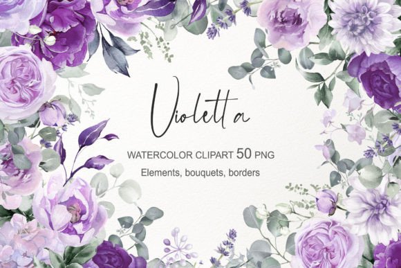 Download Purple Watercolor Flowers Clipart PNG - Art Collection