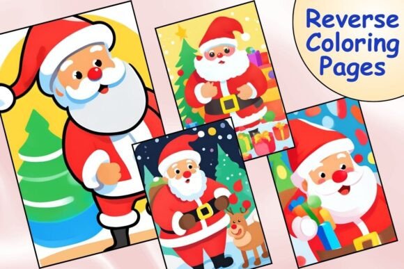 Download Santa Claus Reverse Coloring Pages - Premium Resources