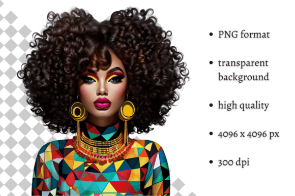 Download African American Ethnic Party Girl PNG - Art Collection