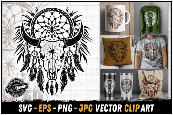 Download Decorative Cow Skull Dream Catcher Art - Art Collection