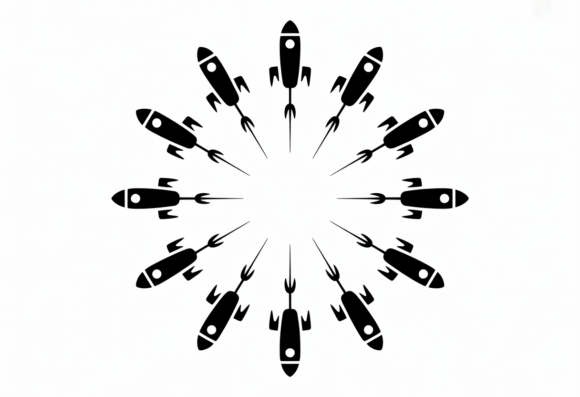 Download Rocket Ship Clipart Radial Design Black - Art Collection