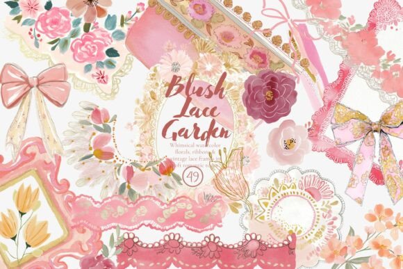 Download Blush Lace Clipart Set - Art Collection
