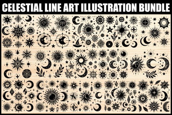 Download Celestial Sun Moon Star Clipart SVG - Art Collection