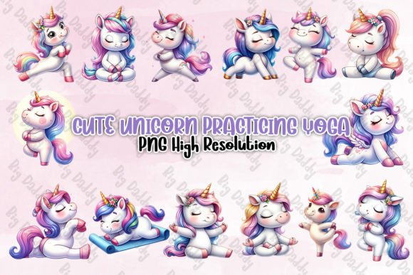 Download Cute Unicorn Practicing Yoga Clipart PNG - Art Collection