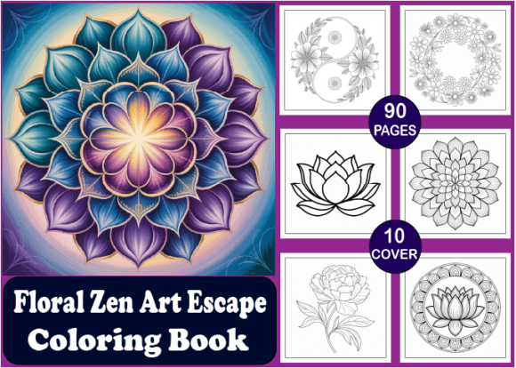 Download 90 Floral Zen Art Escape Coloring Book - Art Collection