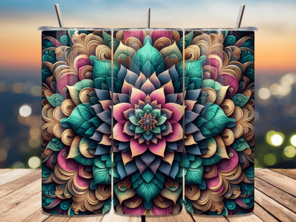 Download Boho Floral Mandala Art Tumbler Wrap - Art Collection