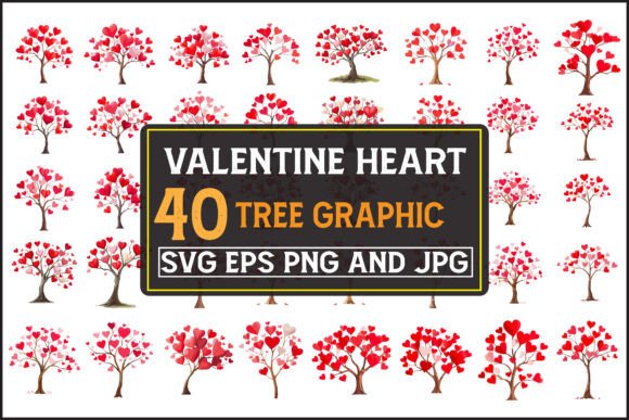 Download Valentine Heart Tree Graphic Bundle - Art Collection
