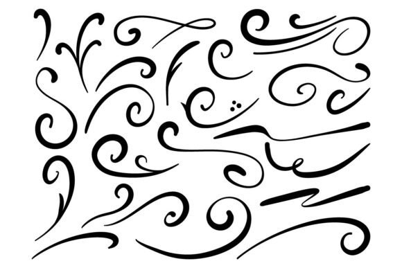 Download Ornamental Swirl Flourish Vector Set Art - Art Collection