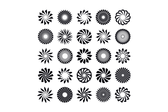 Download Abstract Radial Shape Design Element Set - Design element Collection