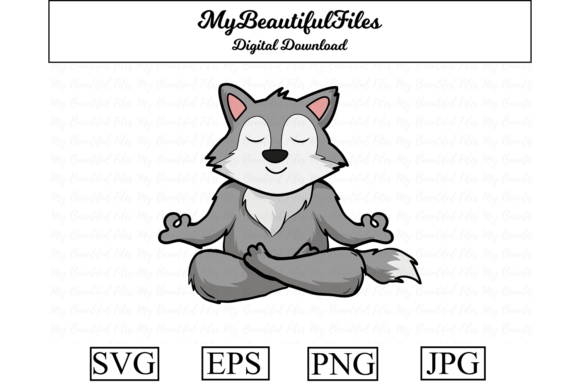 Download Yoga Wolf Meditation Cartoon - Art Collection
