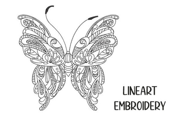 Download Butterfly Mandala Line Art Embroidery - Art Collection